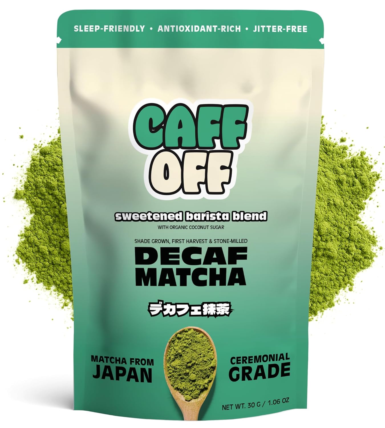 Caff Off Decaf Barista Blend Matcha Green Tea Powder 1.06 oz