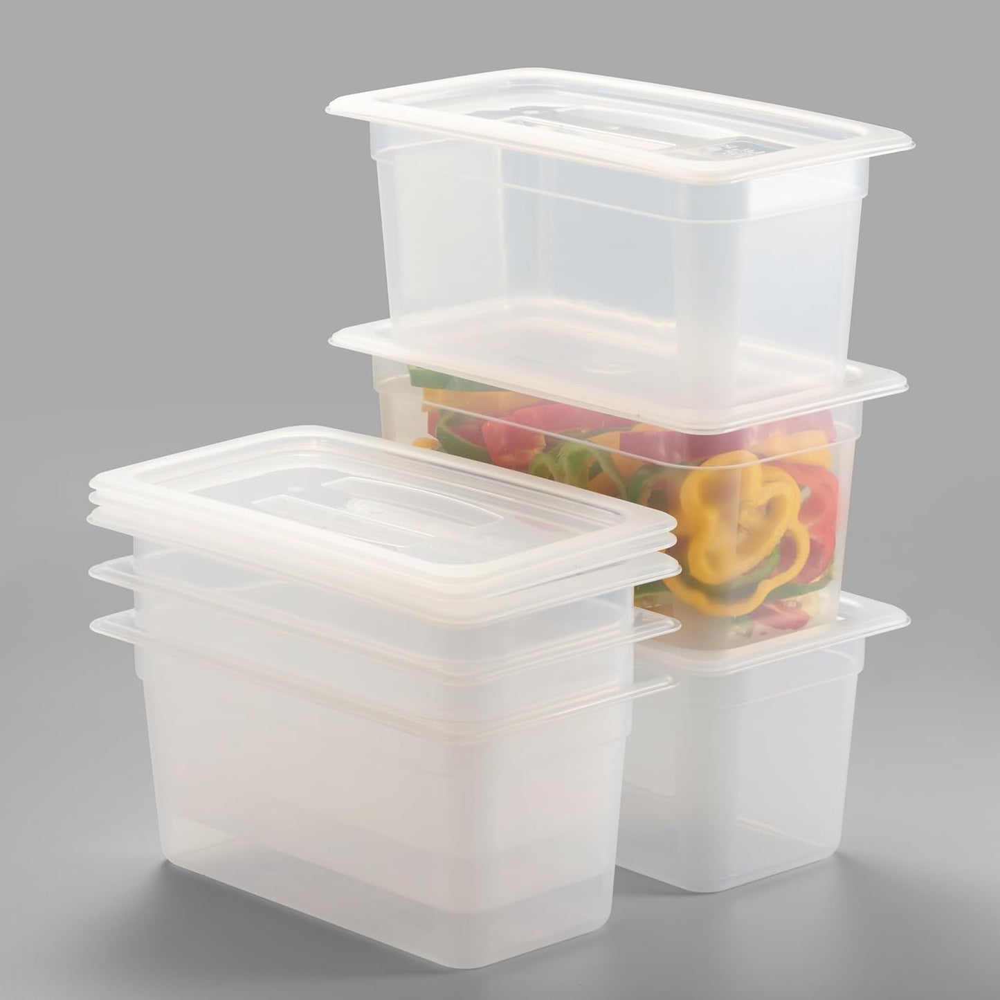 CURTA 6 Pack Translucent Food Pan with Lid for Kitchen Use