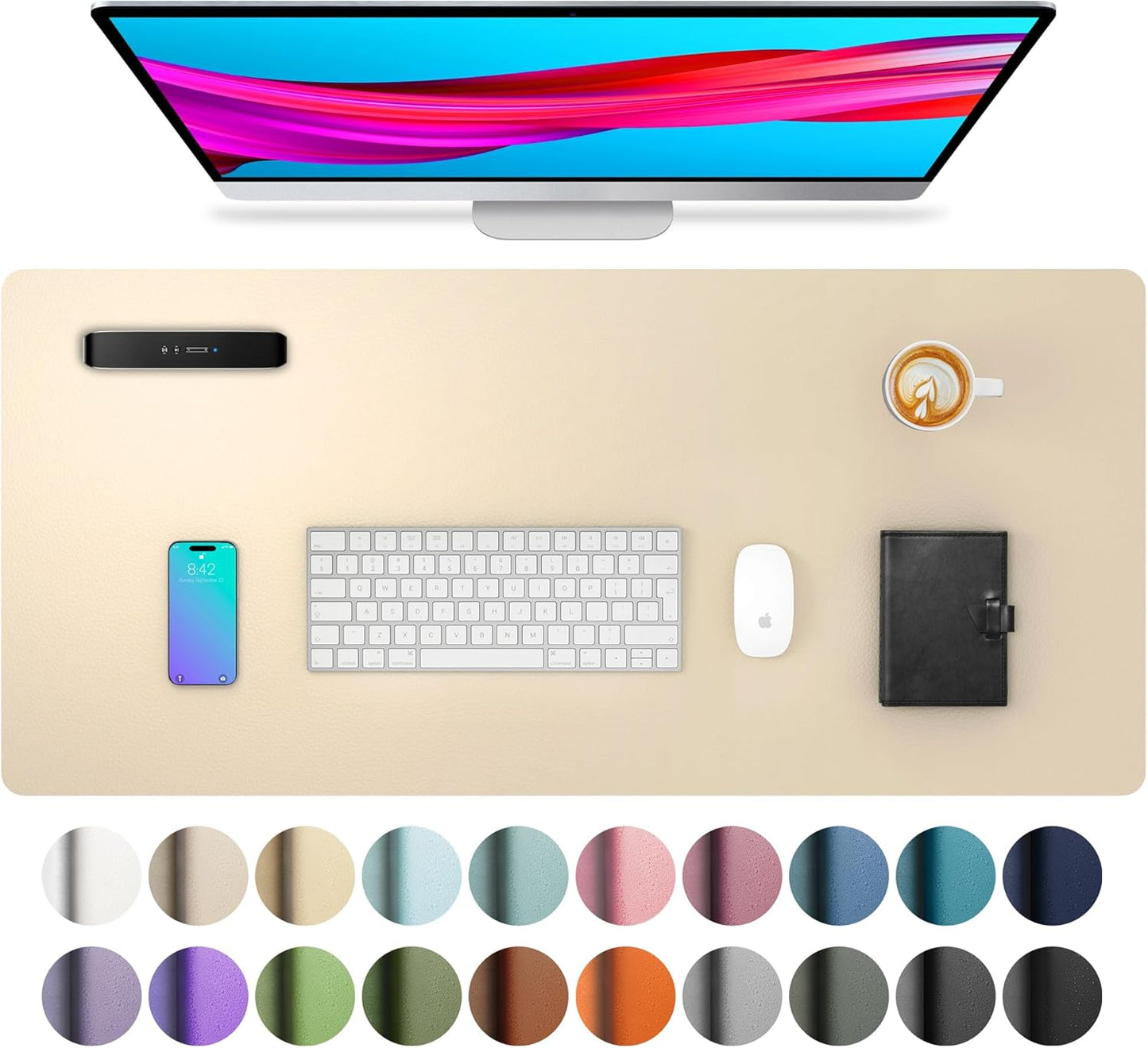 Large Waterproof Desk Pad by Aothia - Non-Slip PU Leather