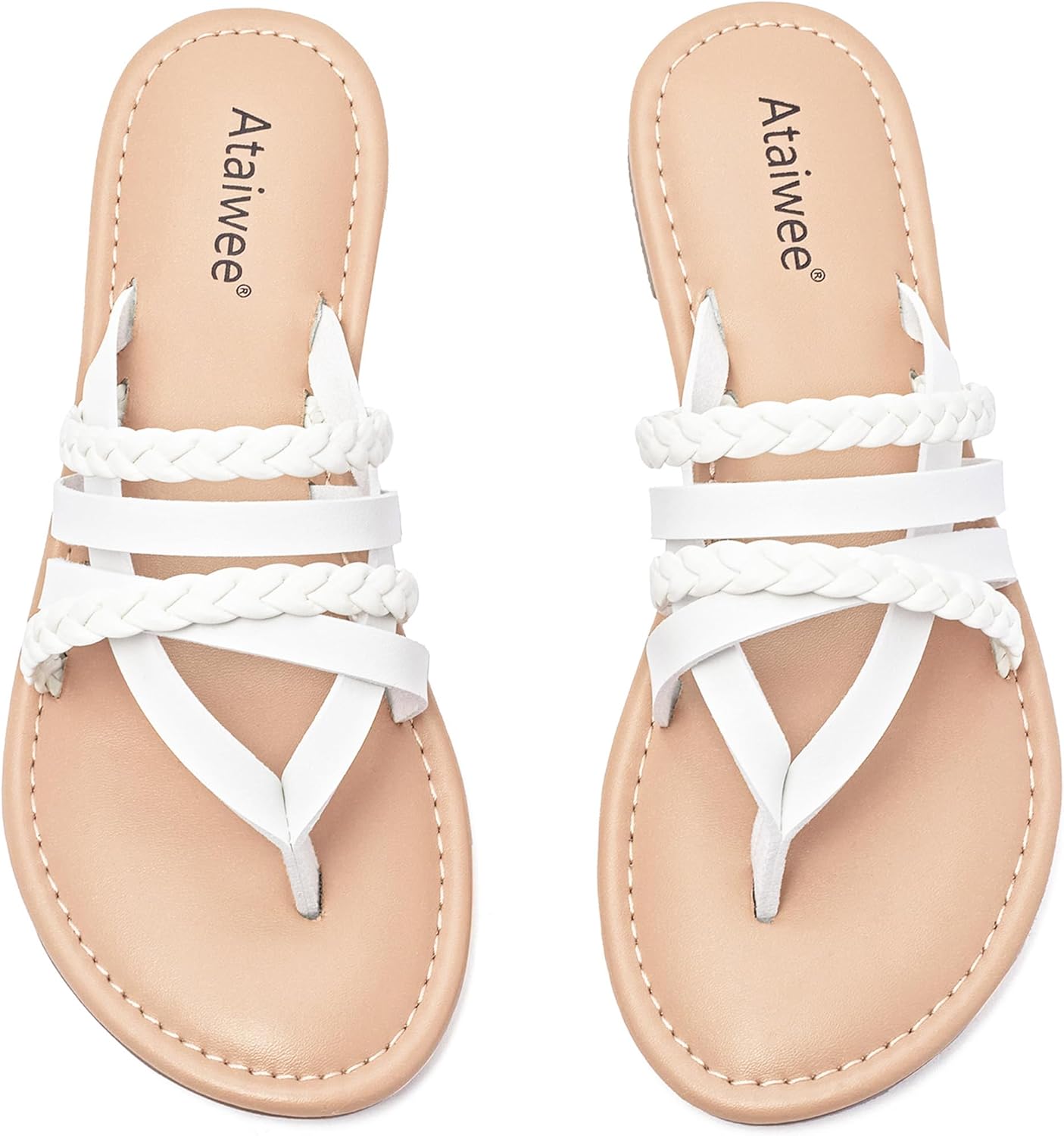 Ataiwee Women's Slide Flat Sandals for Comfortable Summer Wear