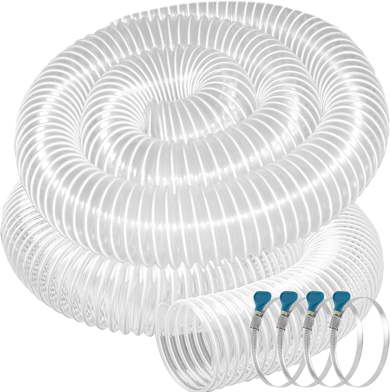 4in x 20ft Heavy Clear PVC Dust Collection Hose for Woodworking