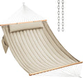 Double Quilted Fabric Hammock 450 LBS Capacity Tan - Large 2 Person