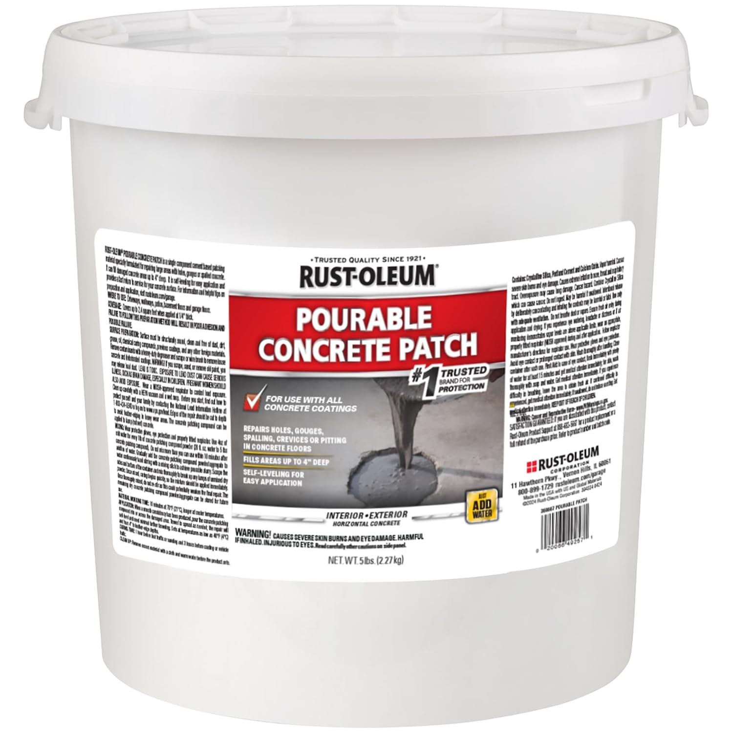 Rust-Oleum Pourable Concrete Patch for Quick and Easy Repairs