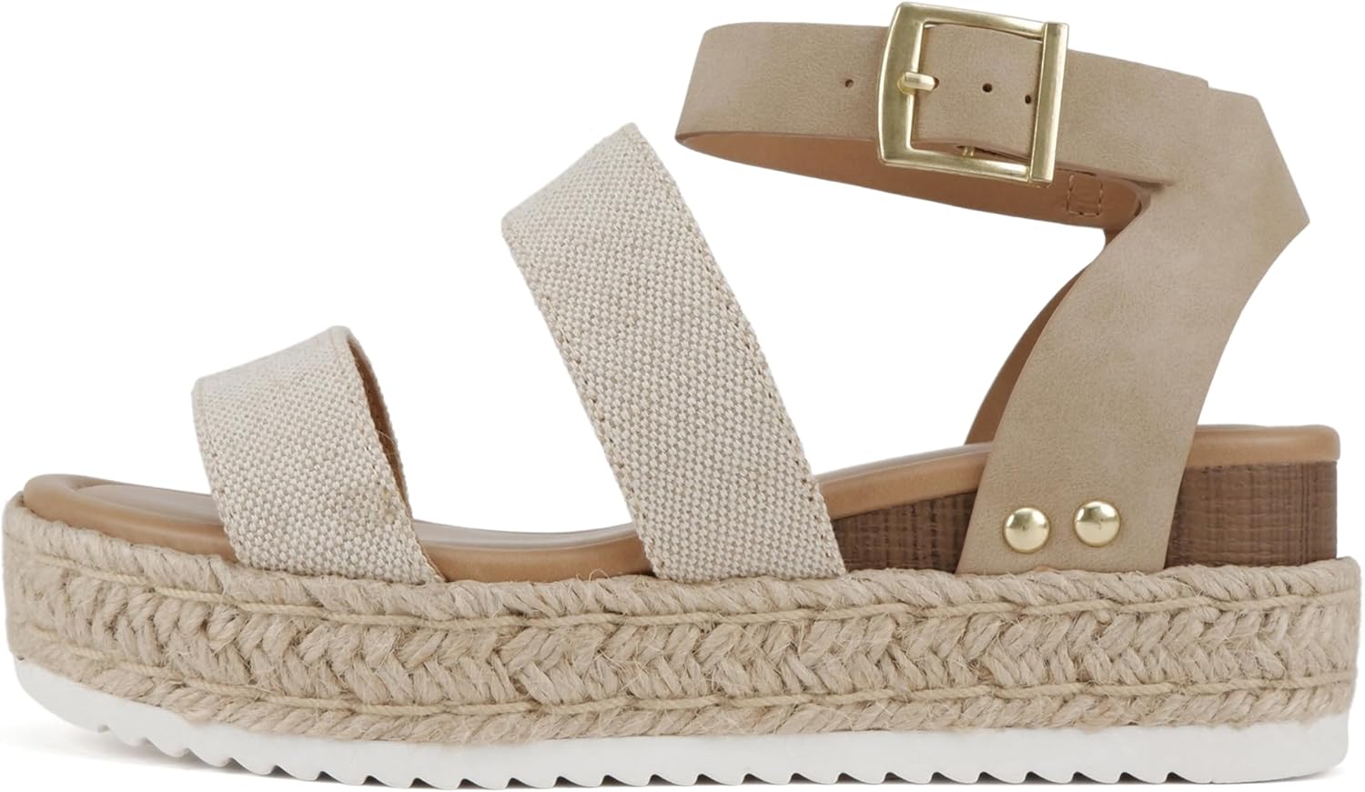 Soda Open Toe Buckle Ankle Strap Espadrilles Flatform Sandal