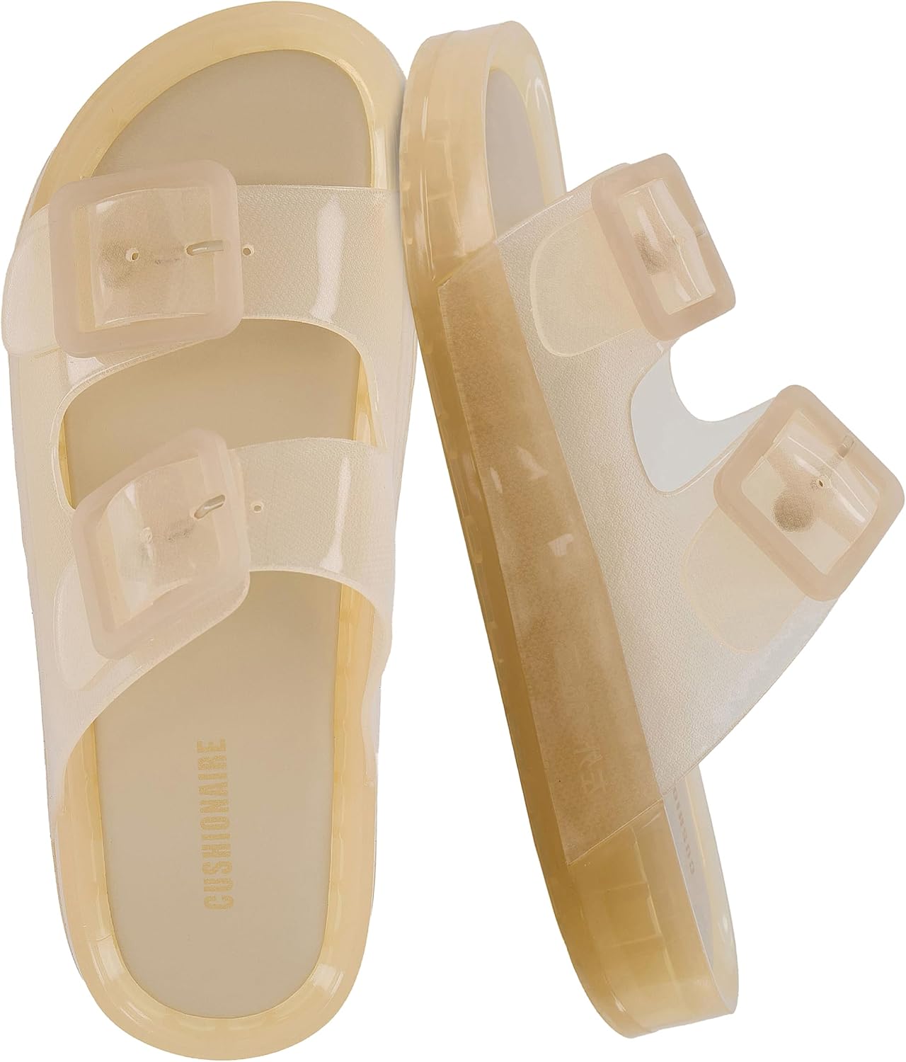 Waterproof Double Buckle Pool Slides for Women - Casual Comfort