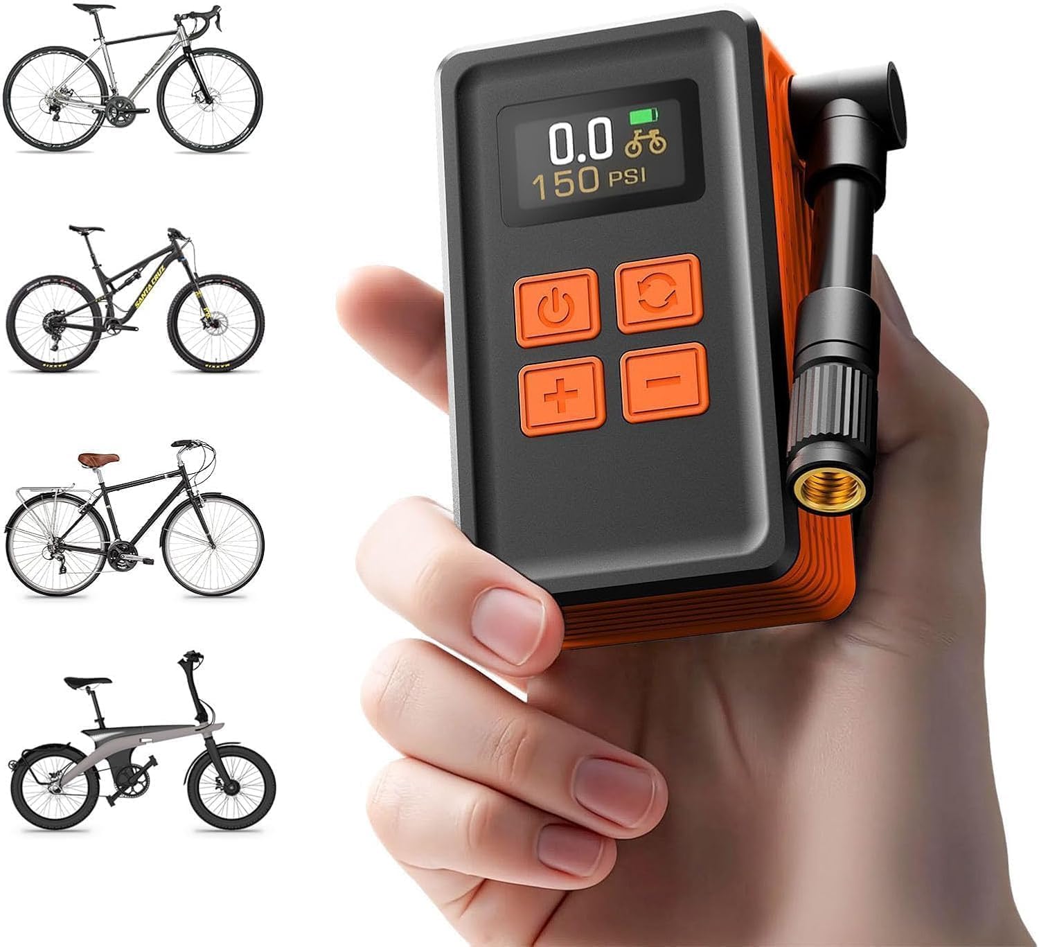 Mini Bicycle Pump with Gauge for Fast Inflation and Versatility