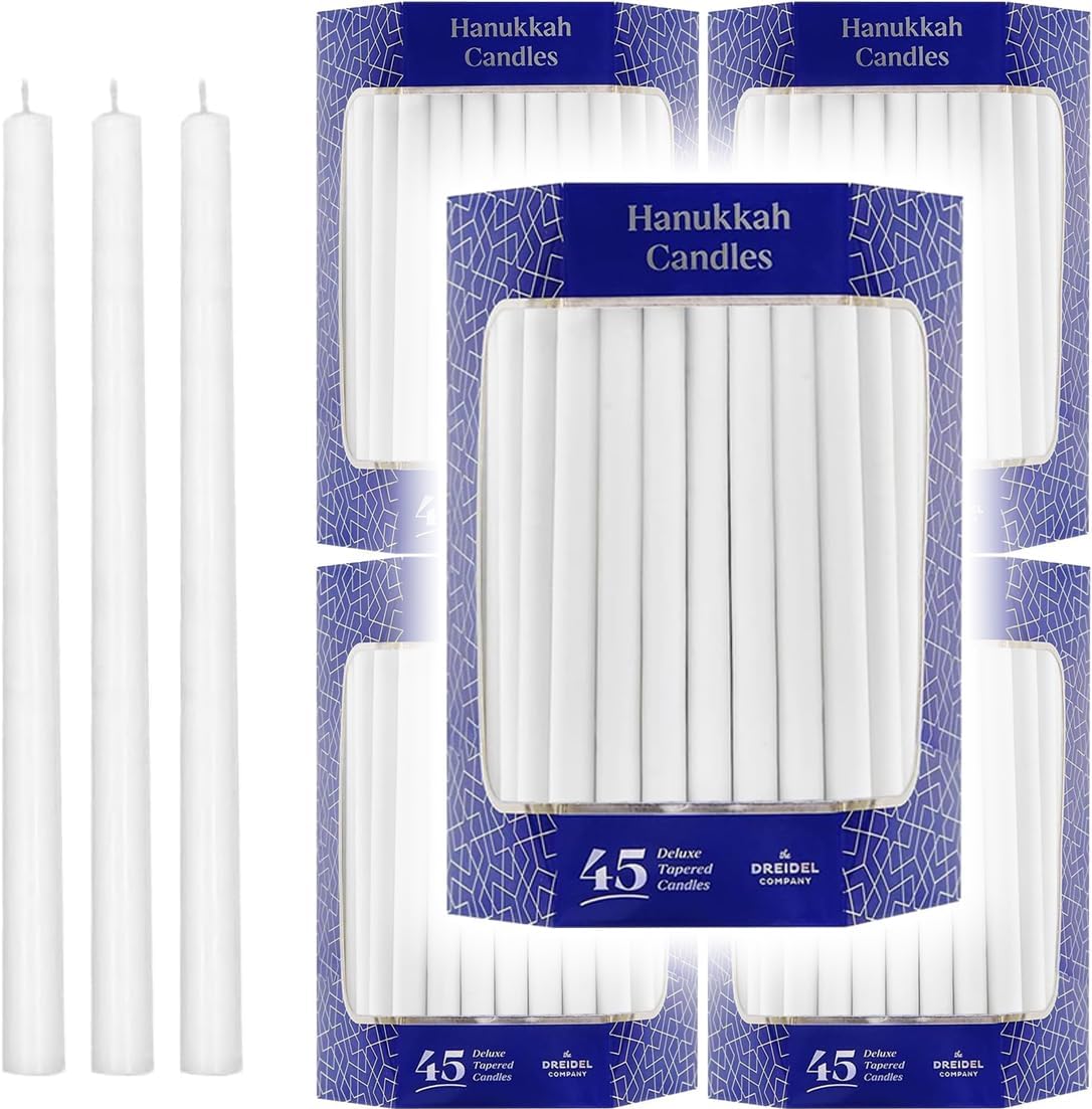 Deluxe Tapered Hanukkah Menorah Candles for All 8 Nights