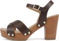 Women Crisscross Band Chunky Platform Mid Heel Sandal - Bold Pop