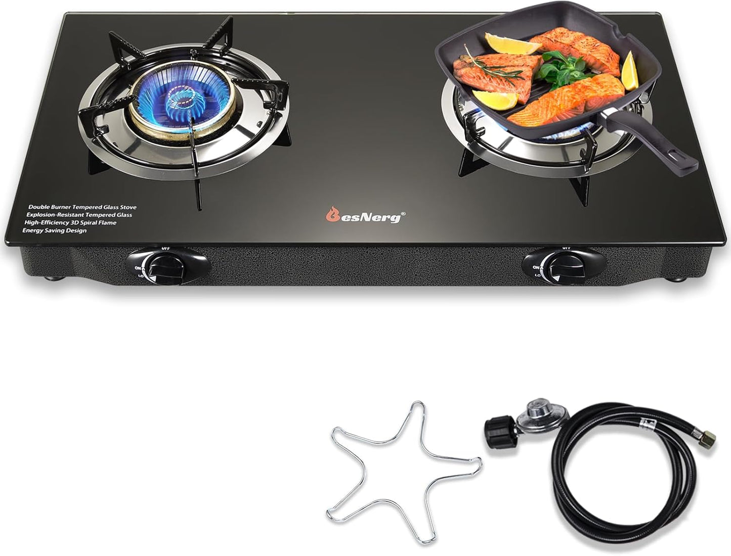 High-Efficiency 2 Burner Propane Stove for Outdoor Cooking