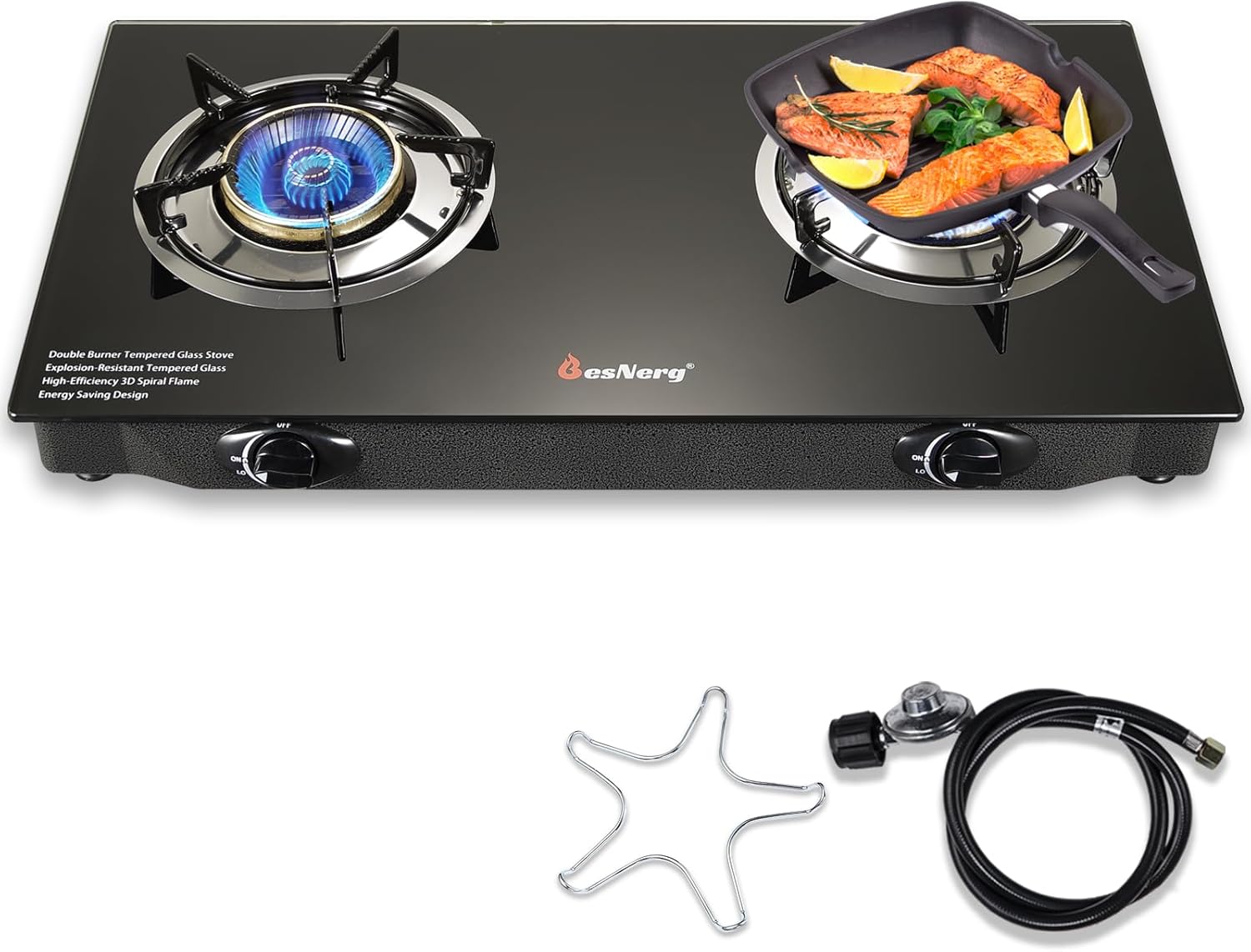 High-Efficiency 2 Burner Propane Stove for Outdoor Cooking