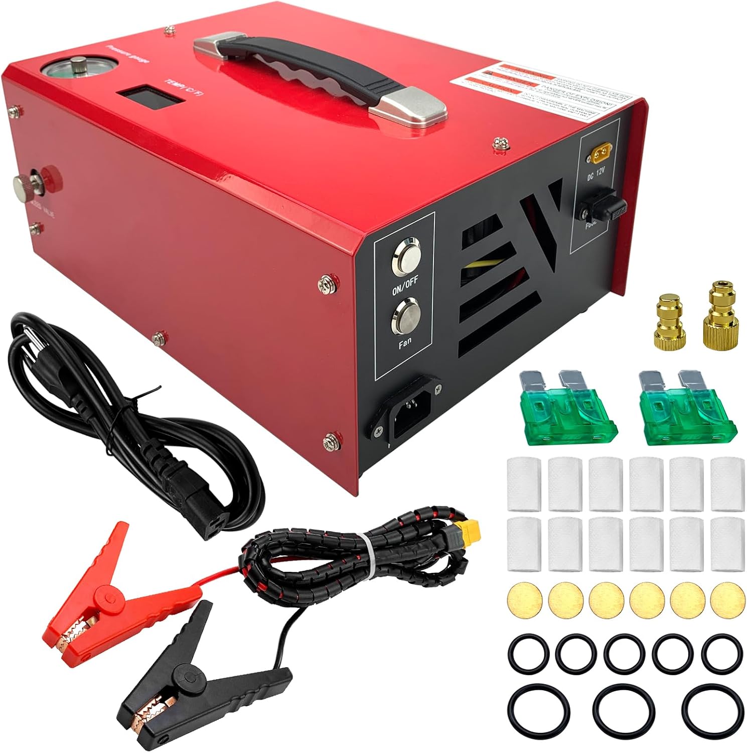 iMeshbean Portable 4500PSI PCP Air Compressor - Auto-Stop, Built-in Fan, Oil/Water-Free