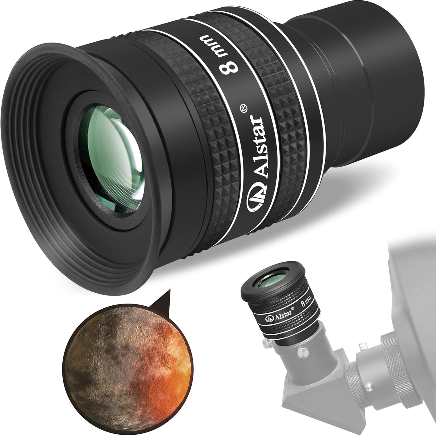 Alstar 1.25 Inch 58 Degree 8mm Planetary Eyepiece for Telescopes
