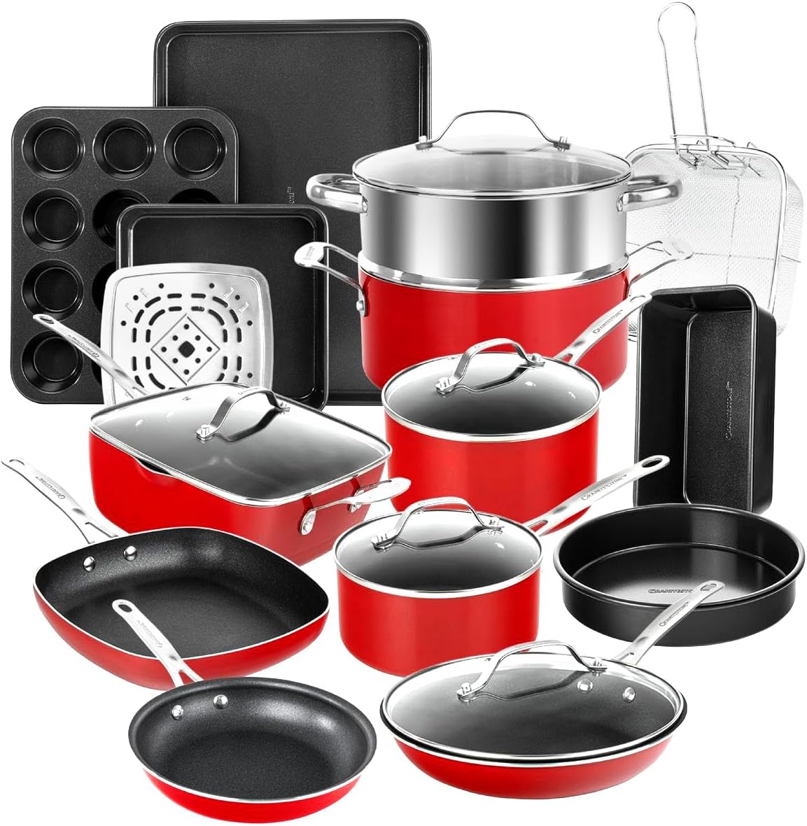 Granitestone 20Pcs Non Stick Cookware Set for Every Kitchen