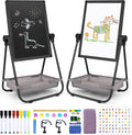 Kids Easel Adjustable Double-Sided Whiteboard & Chalkboard - Height