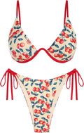 ZAFUL Women's Ribbed Two Piece Bikini Set - Supportive Underwire Fit
