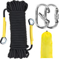 NTR 8MM Static Rock Climbing Rope with Steel Hooks for Safety