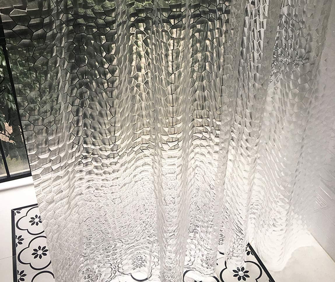 Crystal Clear Shower Curtain Set - 72x72 inches + Hooks