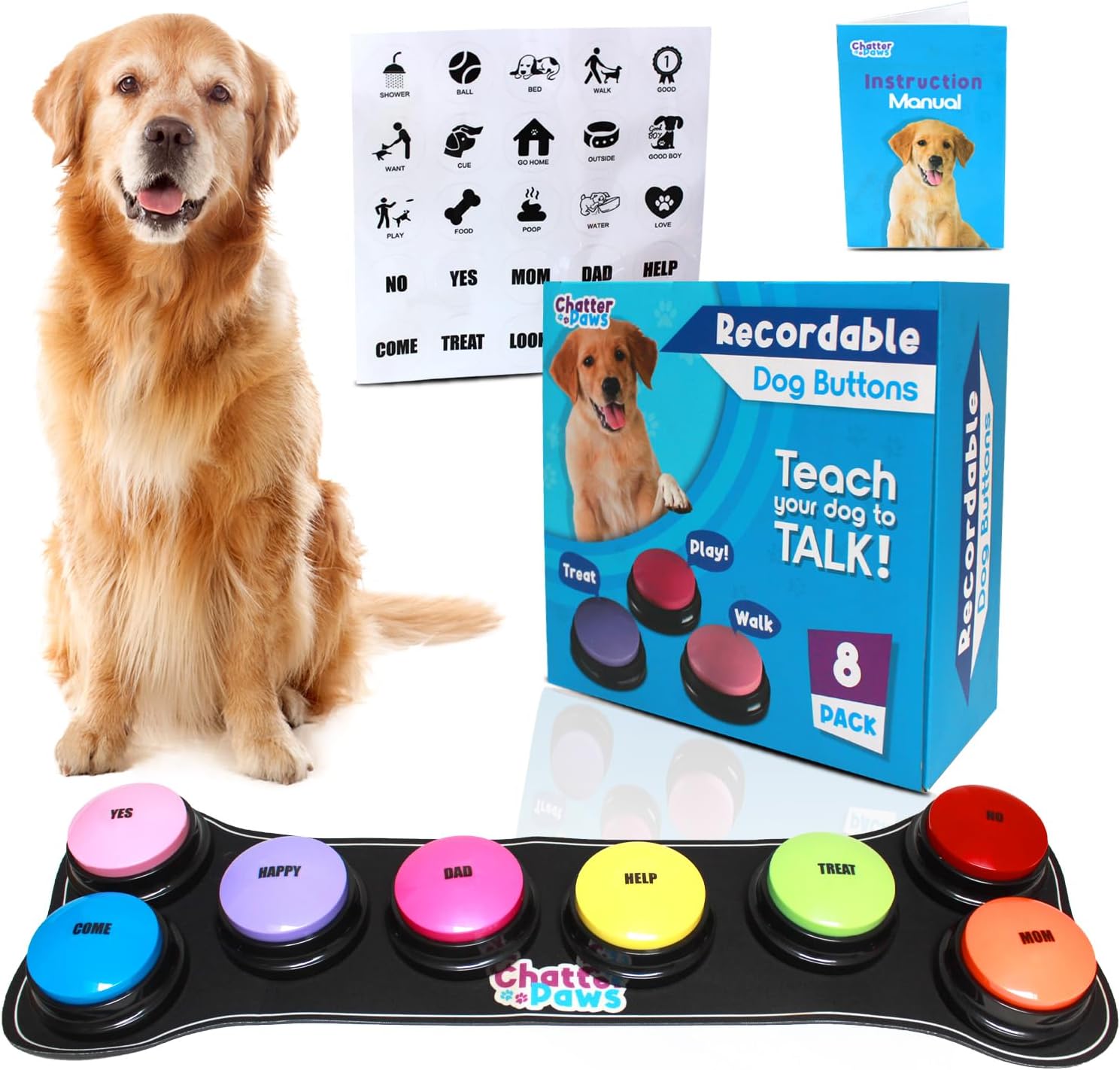 Dog Buttons for Communication - Loud Talking Button Set