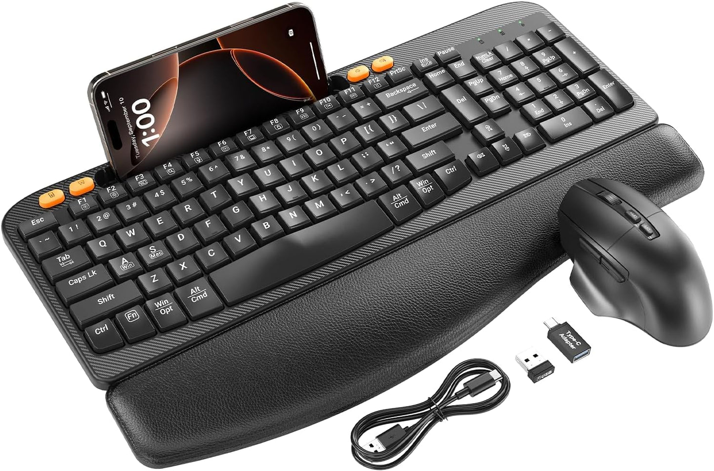 Wireless Keyboard and Mouse Combo with Ergonomic Design for Comfort