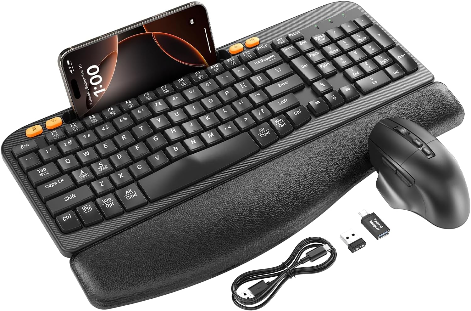 Wireless Keyboard and Mouse Combo with Ergonomic Design for Comfort