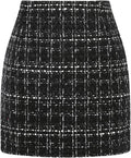 Women's Mini Wool Skirt with High Waist and Elegant Plaid