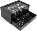 Premium 12-Slot Watch Box with Drawer & Glass Lid - Ultimate Gift Solution