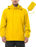 Men's Rain Jacket Waterproof Lightweight Packable Rain Shell - Hooded