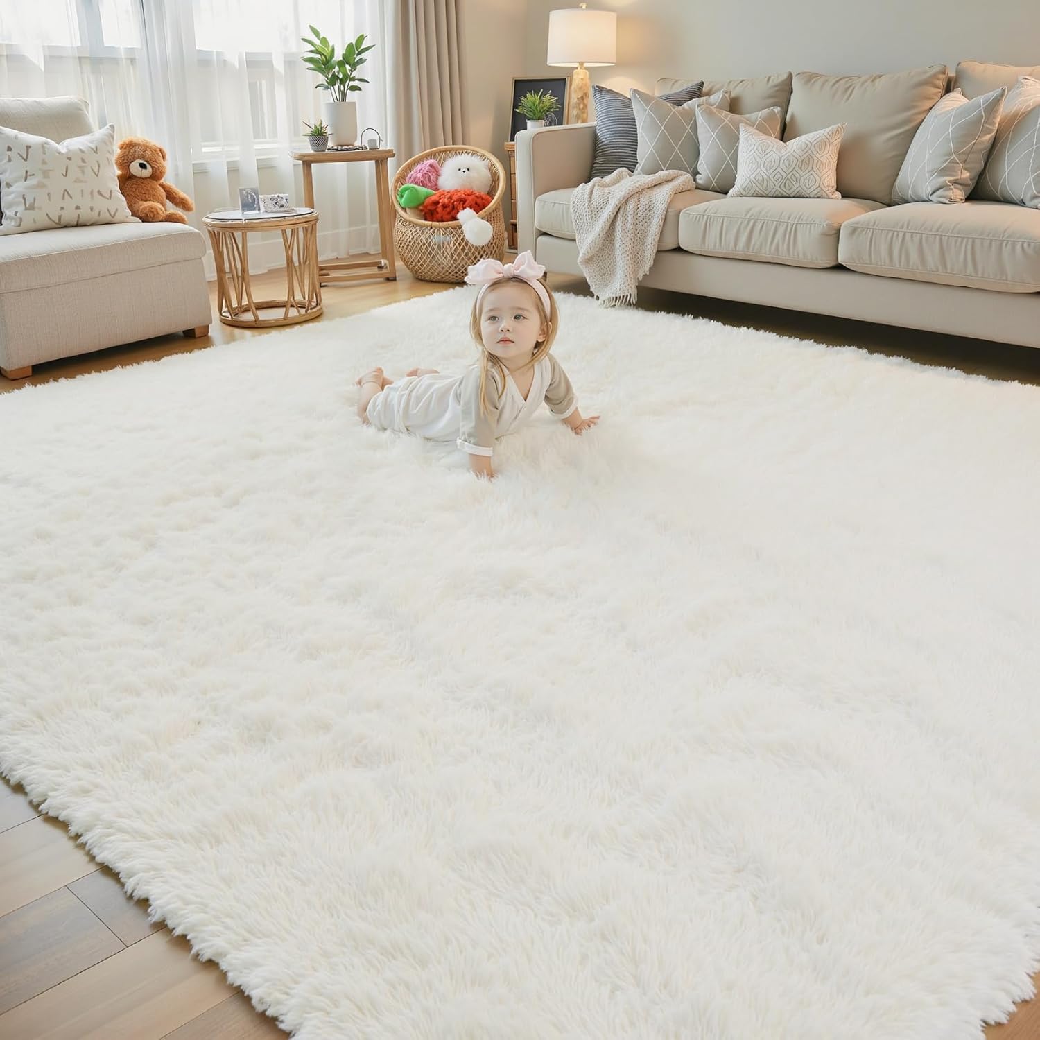 Plush Soft Area Rug 6x9 for Living Room and Bedroom Decor