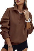 Womens Half Zip Oversized Sweatshirts Fleece Hoodies - Cozy Fit