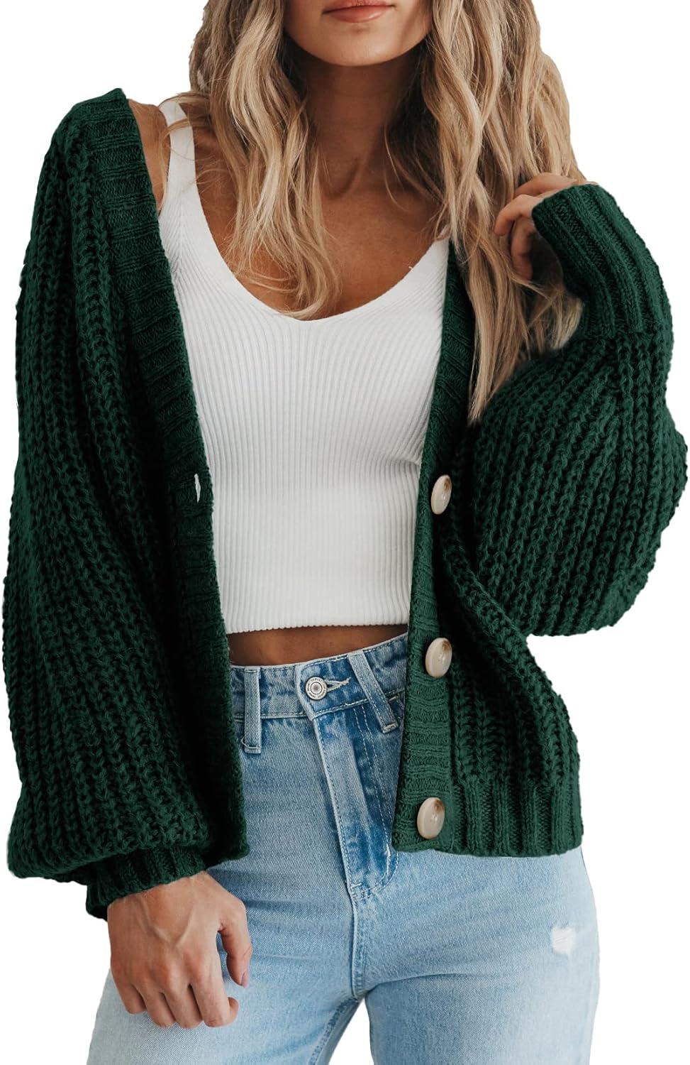 Chunky Knit Open Front Cardigan for Women - Stylish Comfort