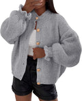 PRETTYGARDEN Cropped Ruffle Cardigan Sweater - Trendy Fall Layer