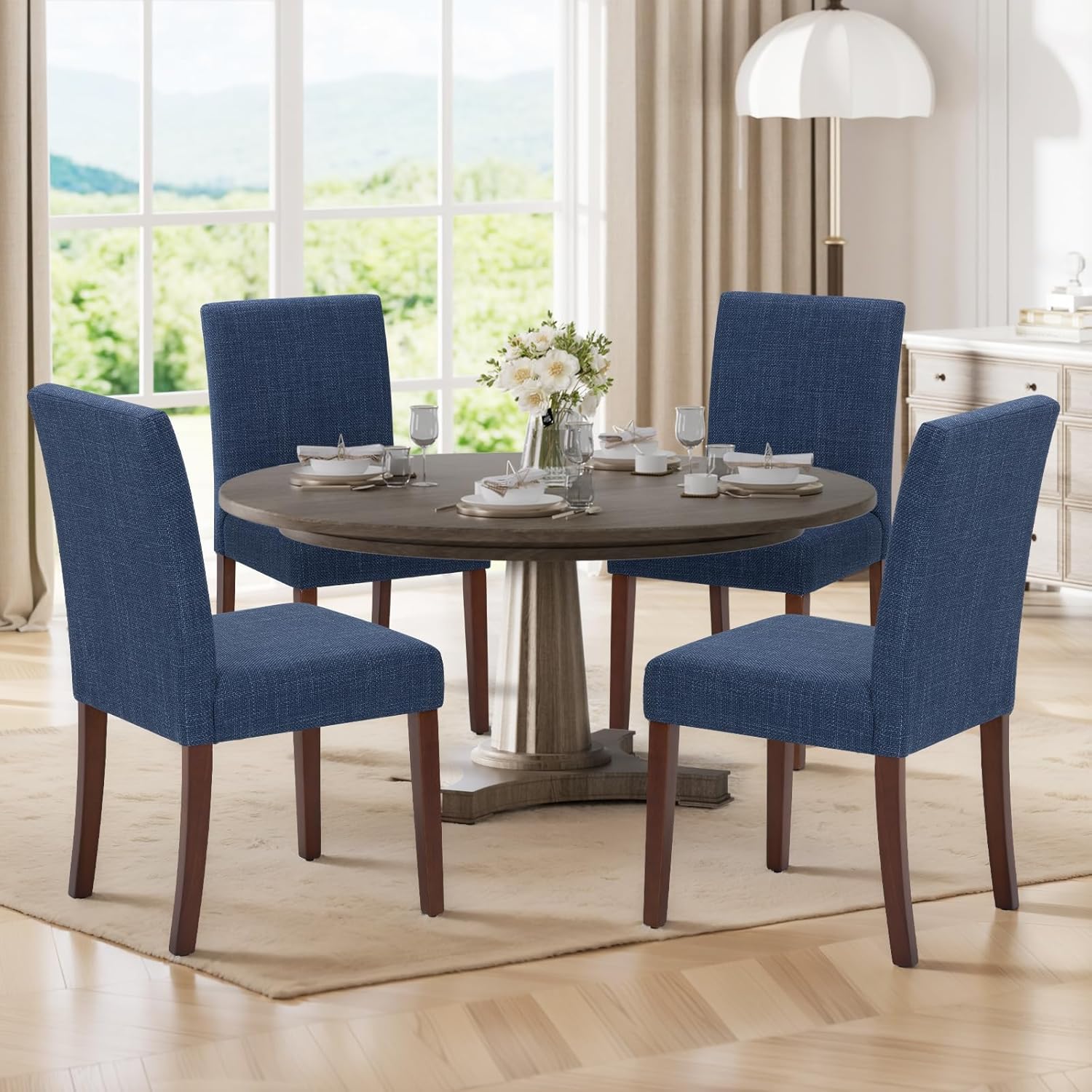Upholstered Parsons Dining Chairs Set of 4 for Modern Dining