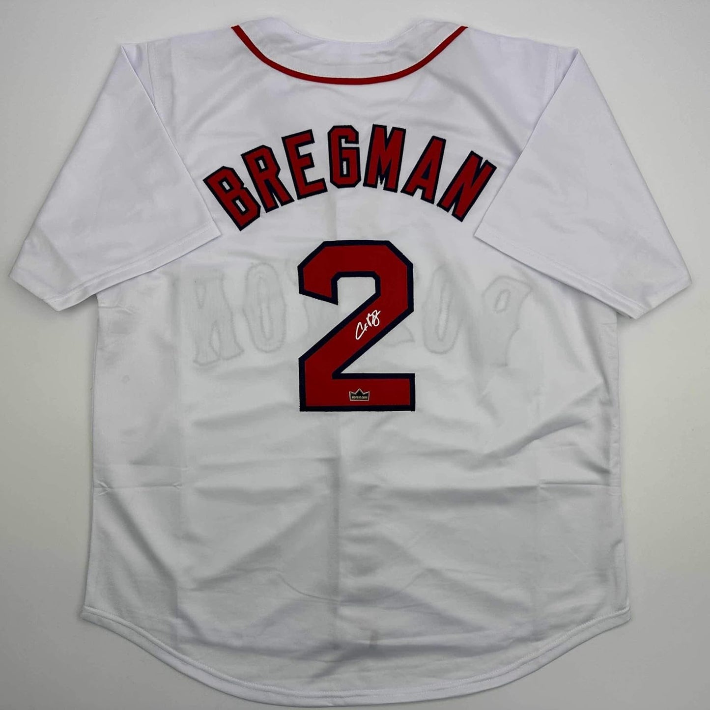 Facsimile Autographed Alex Bregman Boston White Jersey XL