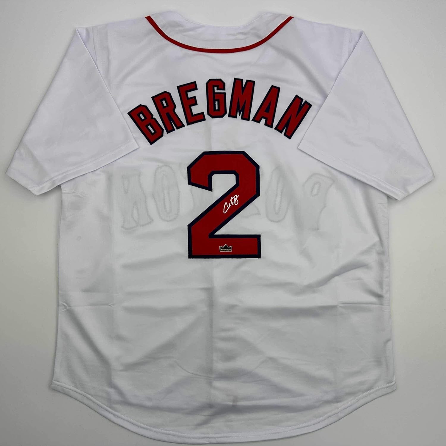 Facsimile Autographed Alex Bregman Boston White Jersey XL