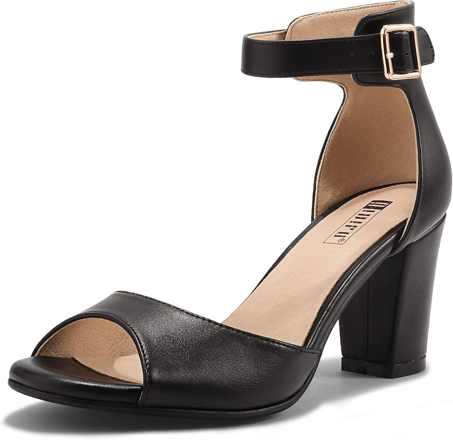 IDIFU Women's Candie-MI Peep Toe Low Block Heels Sandals