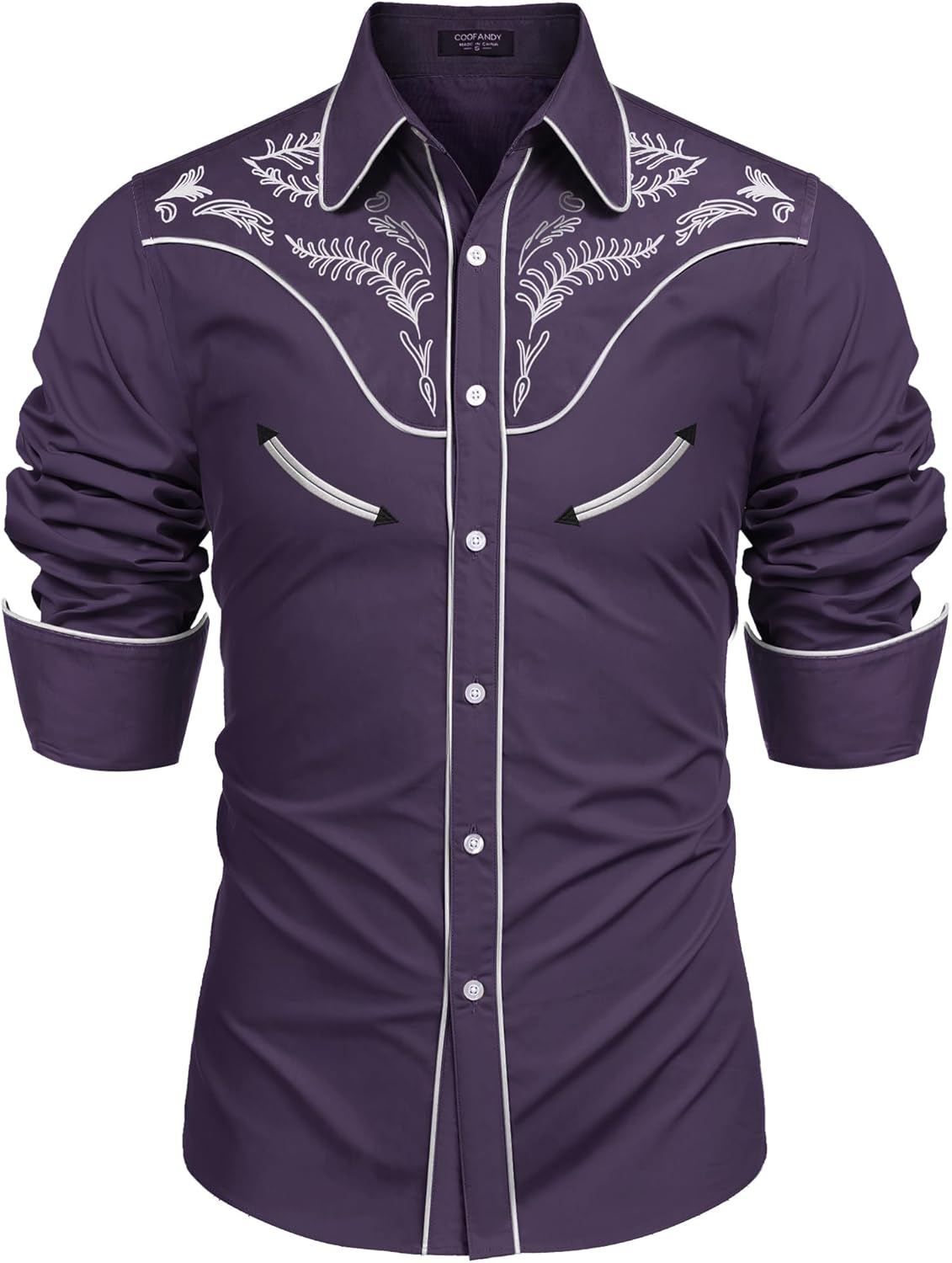COOFANDY Men's Western Cowboy Shirt for Stylish Casual Wear