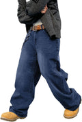 Men's Baggy Hip Hop Jeans Wide Leg Skater Denim Pants (Style ZZH9)