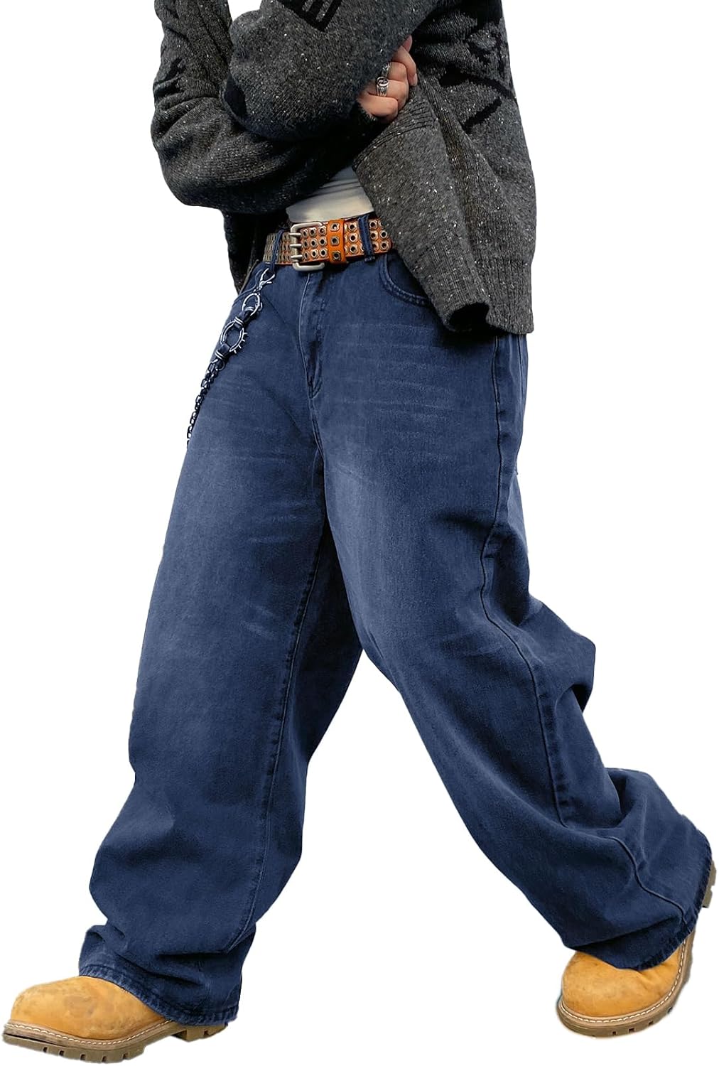 Men's Baggy Hip Hop Jeans for Trendy Streetwear Style
