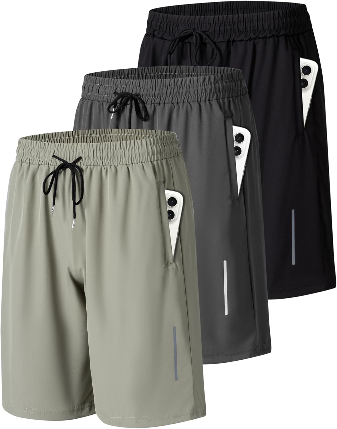 JWJ Mens Athletic Gym Workout Shorts for Running and Basketball