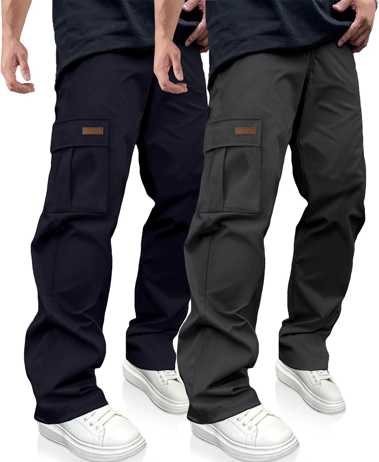 PLEPAN Men's Casual Cargo Pants for Hiking and Workout Use