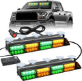 Nilight 32LED Amber Green Emergency Dash Strobe Lights - High