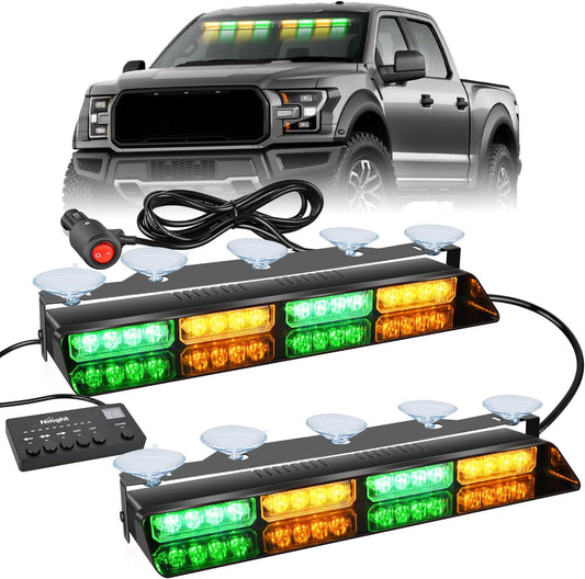 Nilight 32LED Emergency Dash Strobe Lights for Vehicles