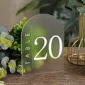 Acrylic 5x7 Frosted Arch Table Signs 20 Pack - Versatile Wedding Decor