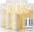 Homemory Ivory Acrylic Flameless LED Candles - Realistic, Remote Timer