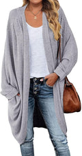 Cozy Batwing Cardigan in Waffle Knit for Stylish Autumn Wear
