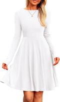PRETTYGARDEN Ribbed Knit Fall Short Dress - Flowy A-Line Mini