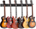 Guitar Wall Mount 6-Hook Woodgrain Steel Rack - Black finish