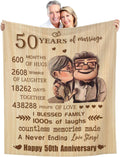 50th Anniversary Blanket Gifts for Couples - Soft Microfiber Fleece