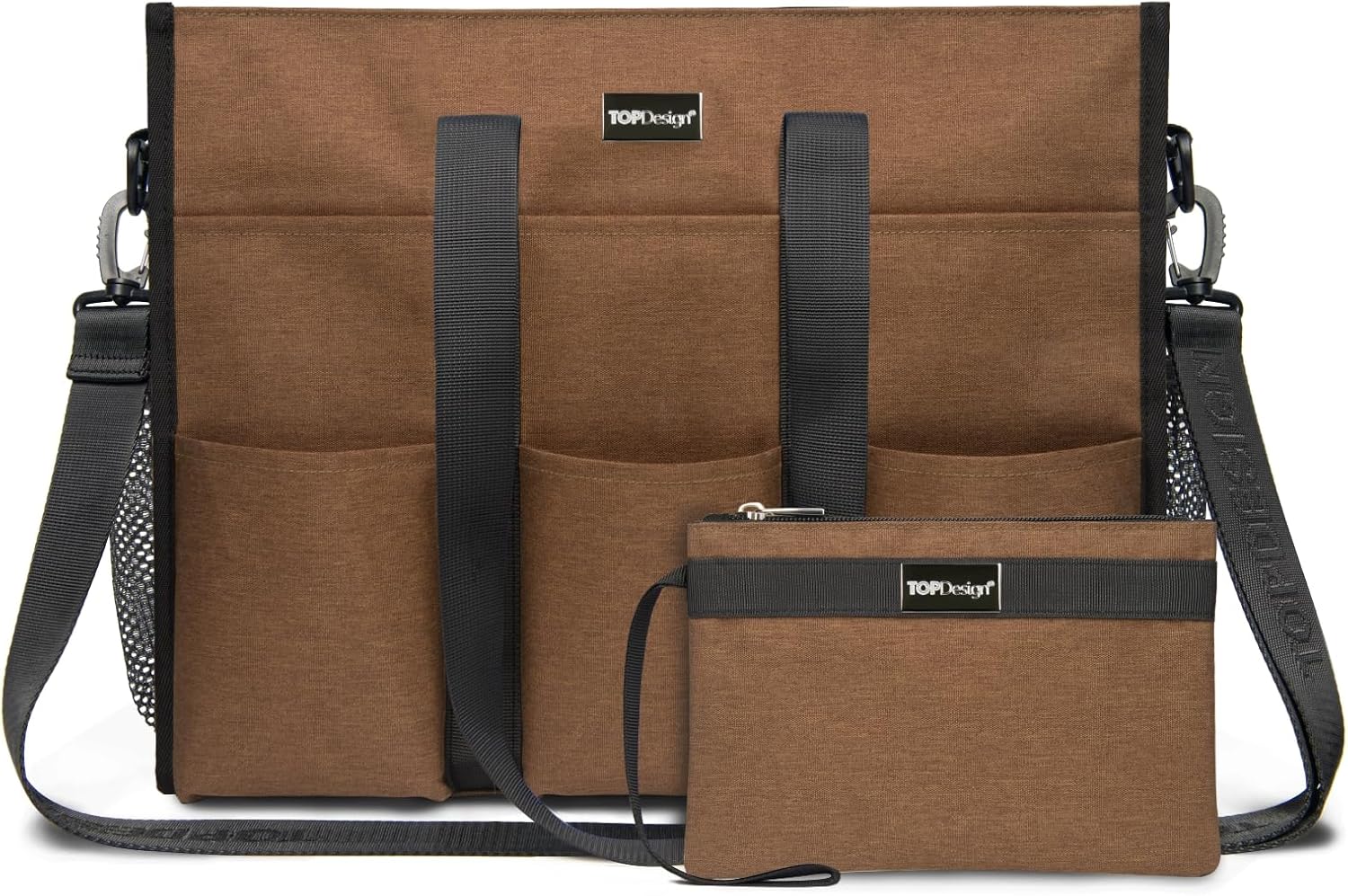 Utility Water Resistant Tote Bag with 22 Pockets for Women