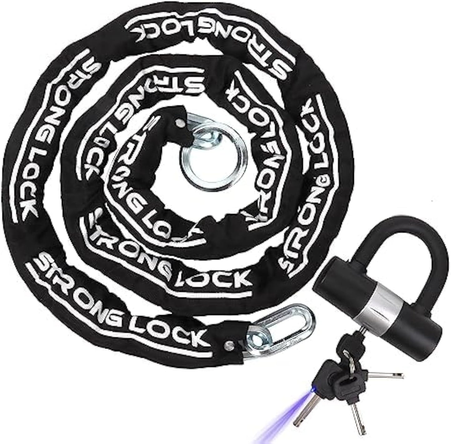 AKM Motorcycle Chain Lock Anti-Theft 8.2ft Durable Security Lock